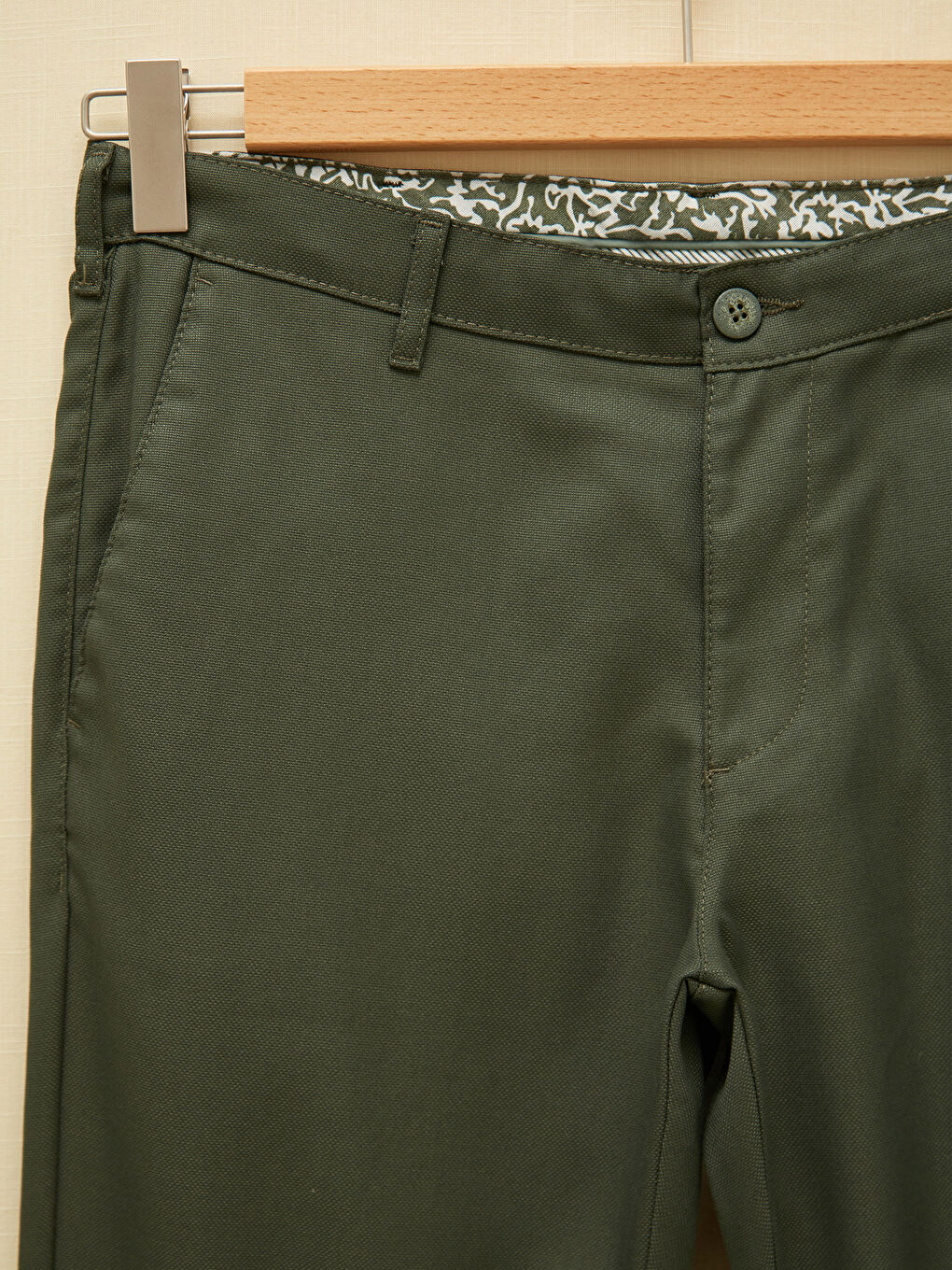 Yeşil Slim Fit Armürlü Erkek Pantolon-6