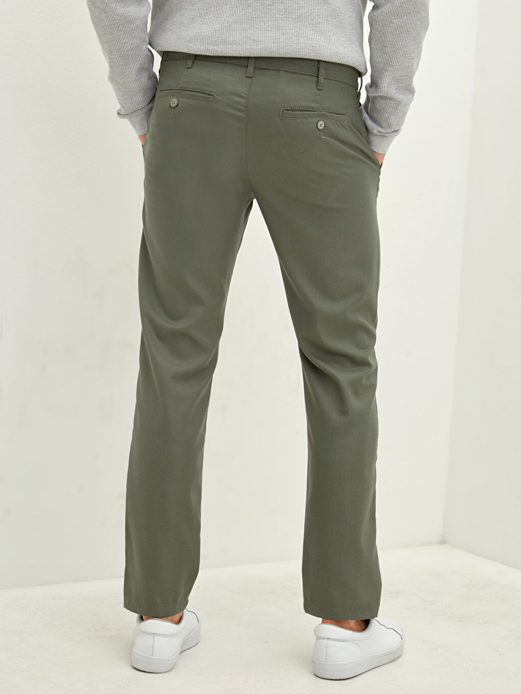 Yeşil Slim Fit Armürlü Erkek Pantolon-4