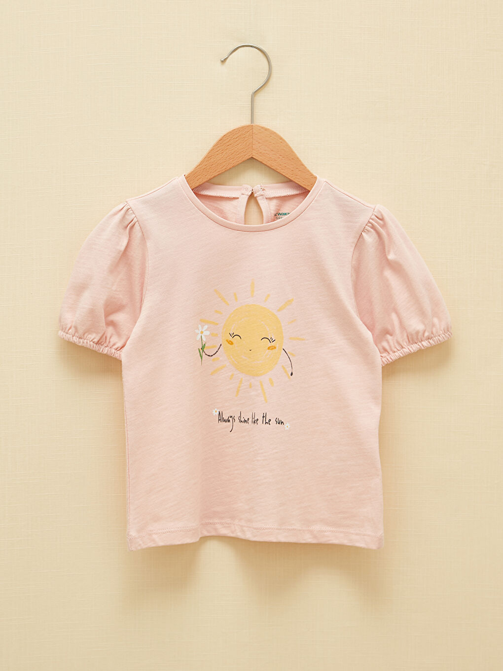 LCW baby Crew Neck Short Sleeve Printed Baby Girl T-Shirt -S1II12Z1-G7X