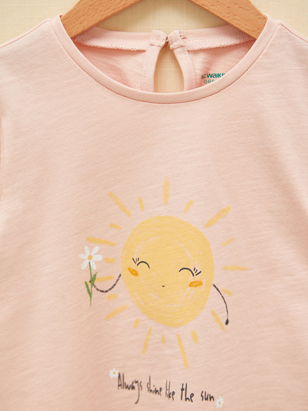 LCW baby Crew Neck Short Sleeve Printed Baby Girl T-Shirt -S1II12Z1-G7X
