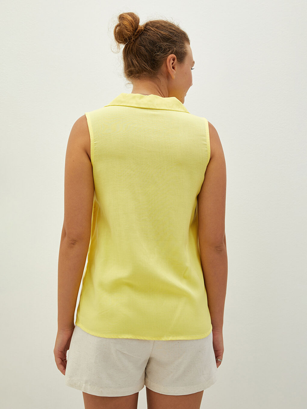 Chemise Unie Sans Manches pour Femmes-4