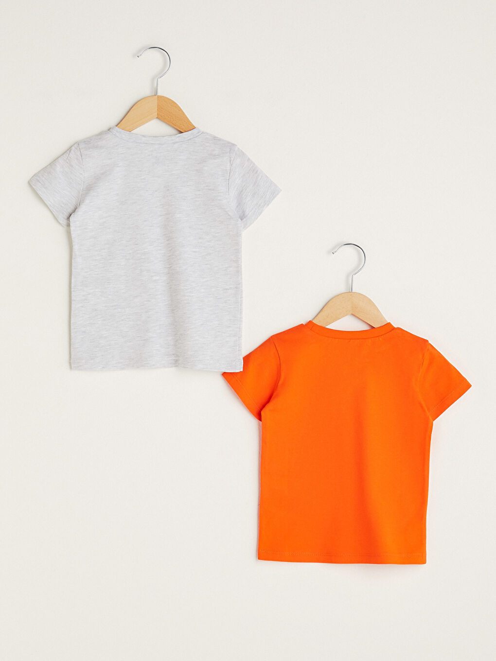 Turuncu Bisiklet Yaka Kısa Kollu Baskılı Erkek Bebek Tişört 2'li-1