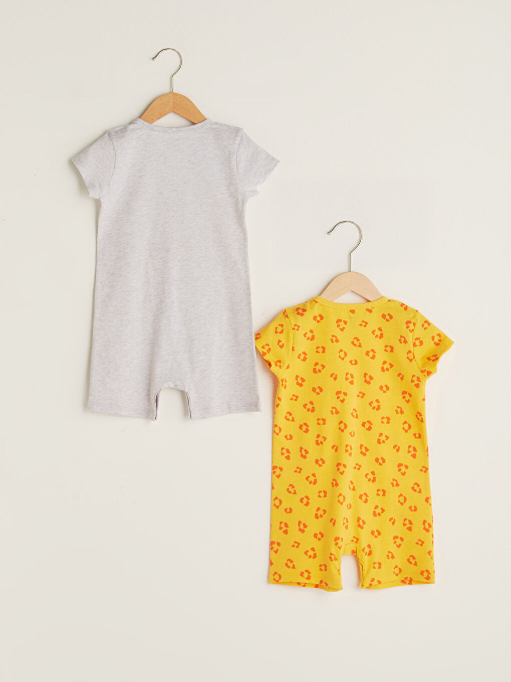 Beyaz Bisiklet Yaka Kısa Kol Baskılı Erkek Bebek Tulum 2'li-1