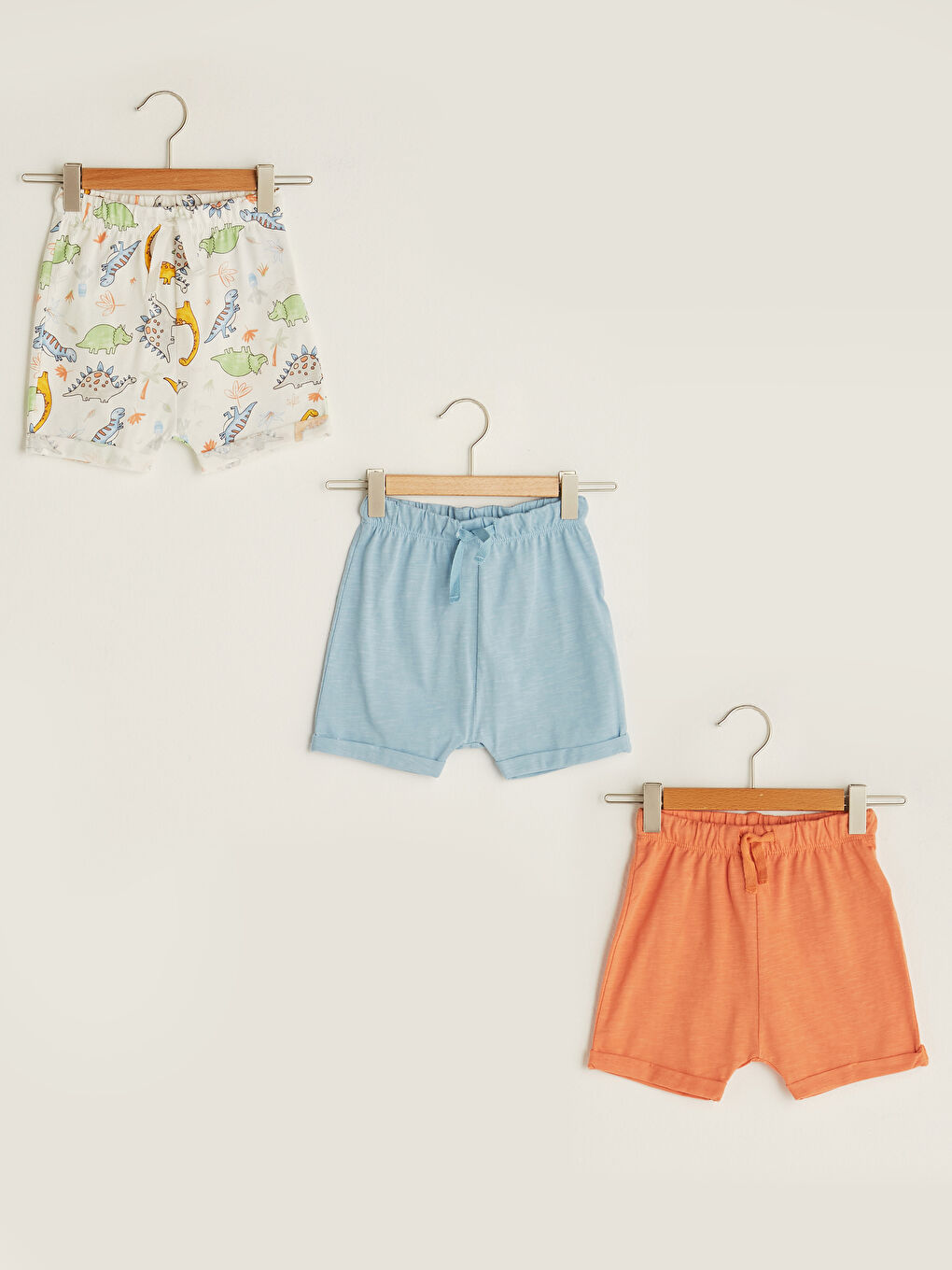 Elastic Waist Cotton Baby Boy Shorts 3 Pieces