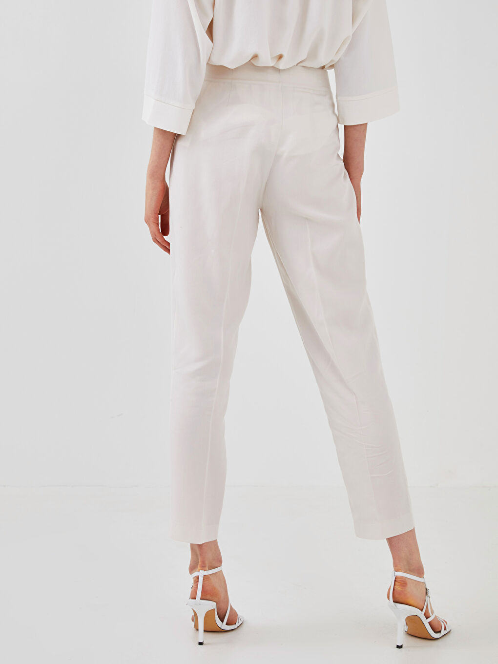 Брюки с высокой посадкой и свободным кроем для женщин-5