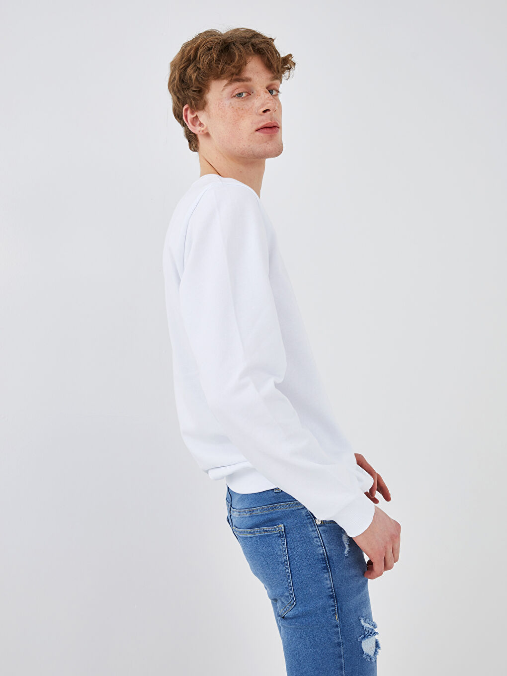 كنزة رياضية كم طويل برقبة دائرية للرجال-3