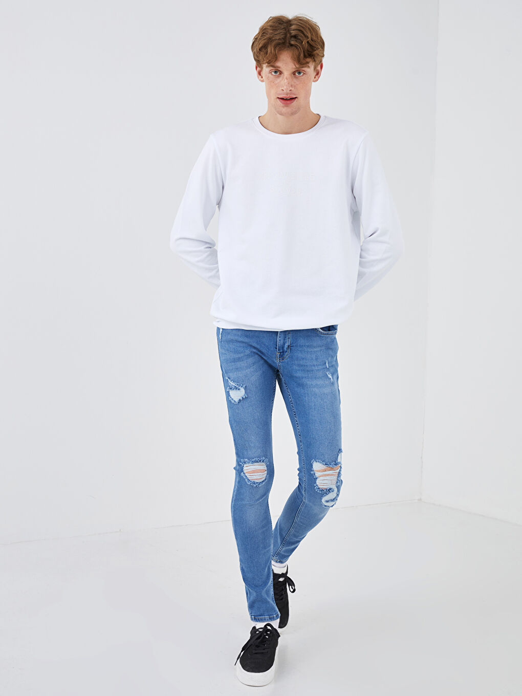 كنزة رياضية كم طويل برقبة دائرية للرجال-4