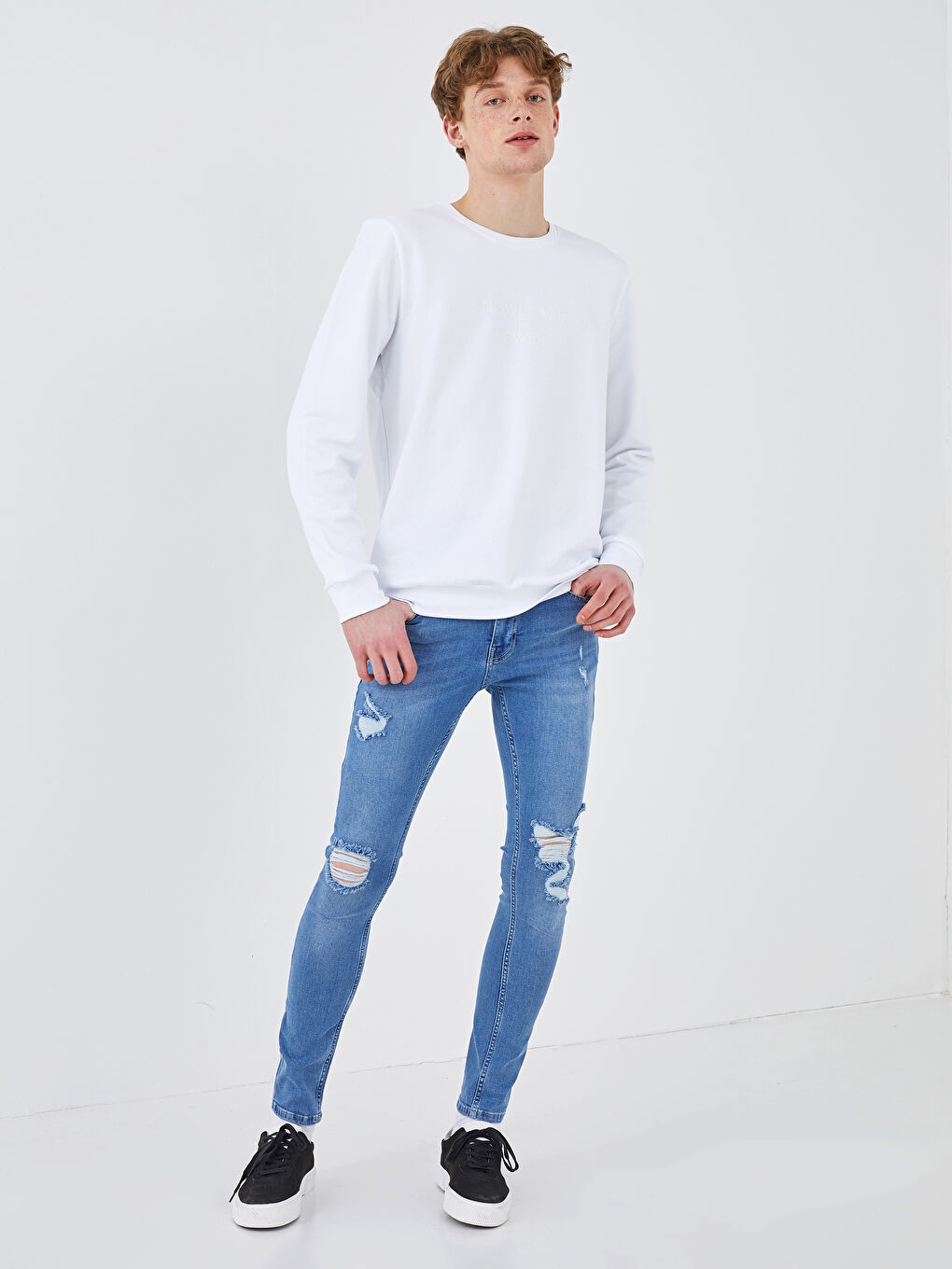 كنزة رياضية كم طويل برقبة دائرية للرجال-5