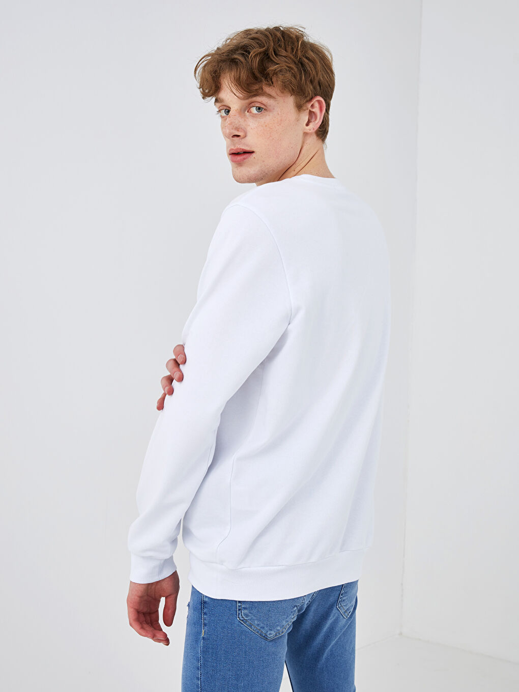 كنزة رياضية كم طويل برقبة دائرية للرجال-6