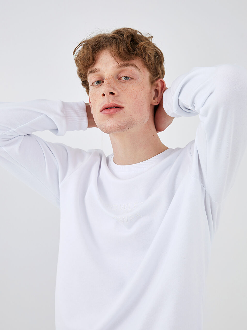 كنزة رياضية كم طويل برقبة دائرية للرجال-2