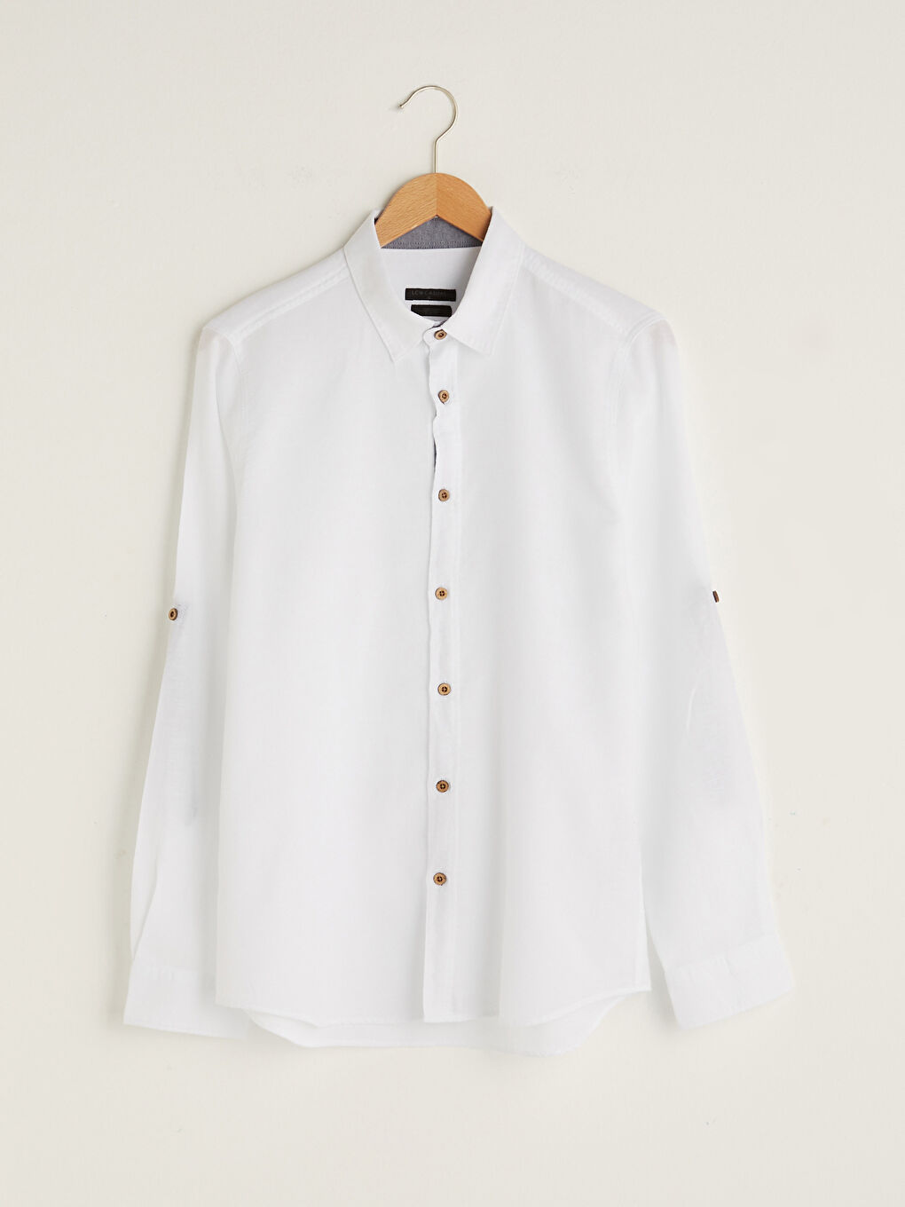 Beyaz Slim Fit Uzun Kollu Poplin Erkek Gömlek-8