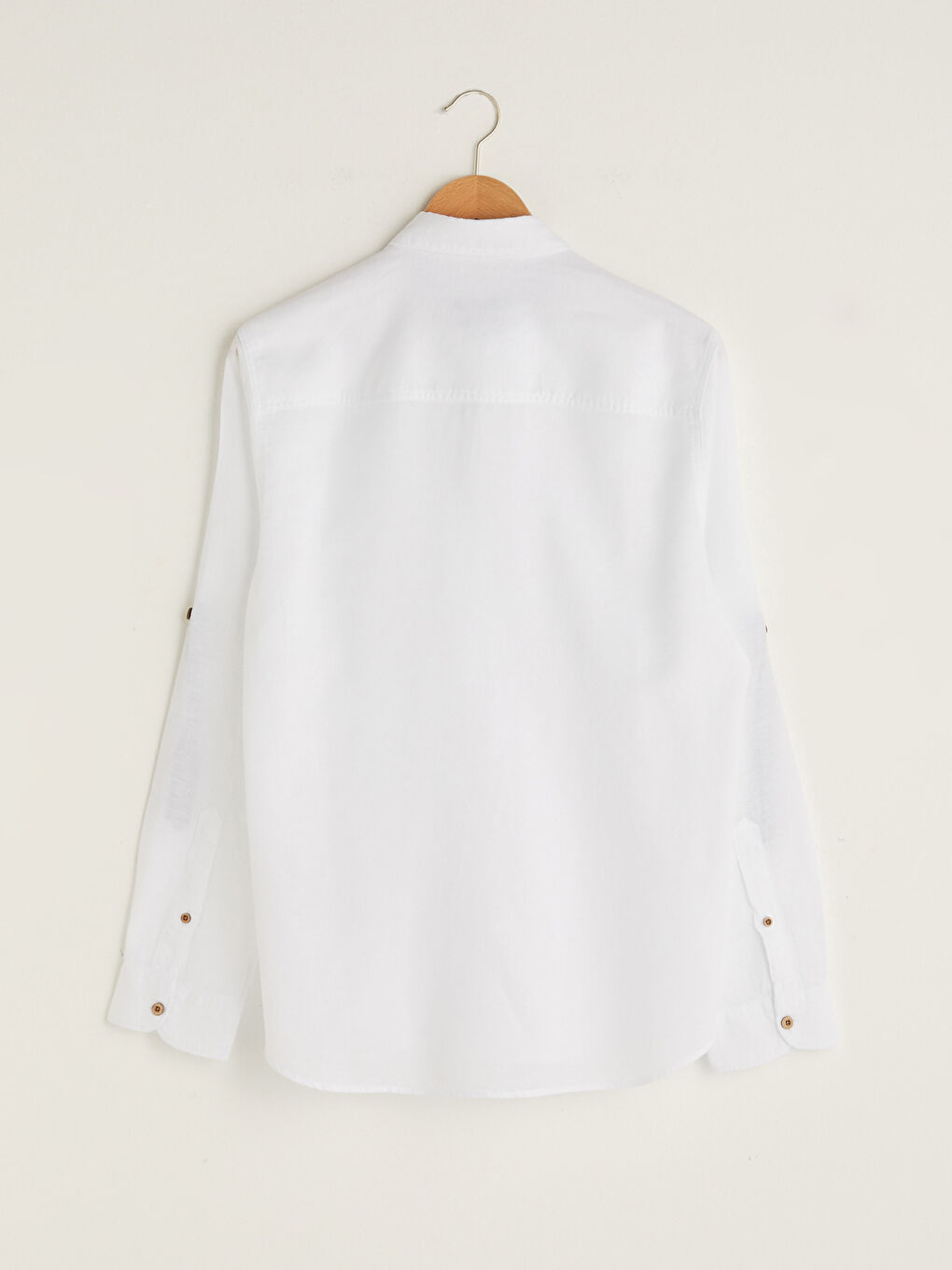 Beyaz Slim Fit Uzun Kollu Poplin Erkek Gömlek-9