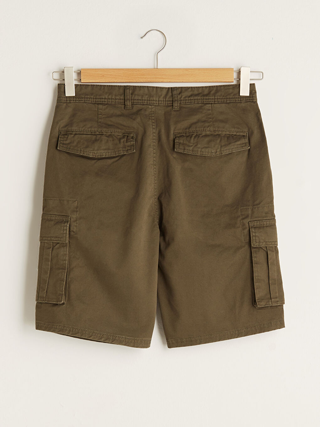XSIDE Haki Standart Kalıp Gabardin Erkek Kargo Şort - 7