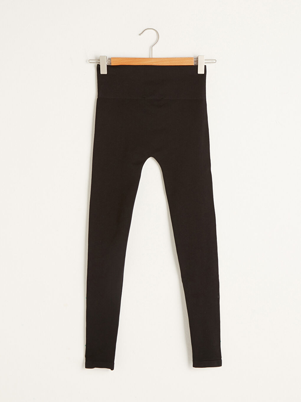 Siyah Beli Lastikli Düz Aktif Spor Kadın Dikişsiz Tayt-6