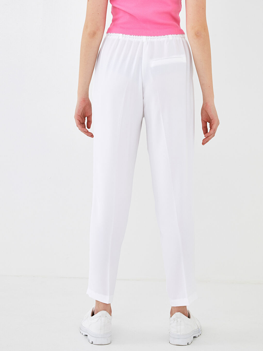 Elastic Waist Pocket Detailed Women's Trousers-7