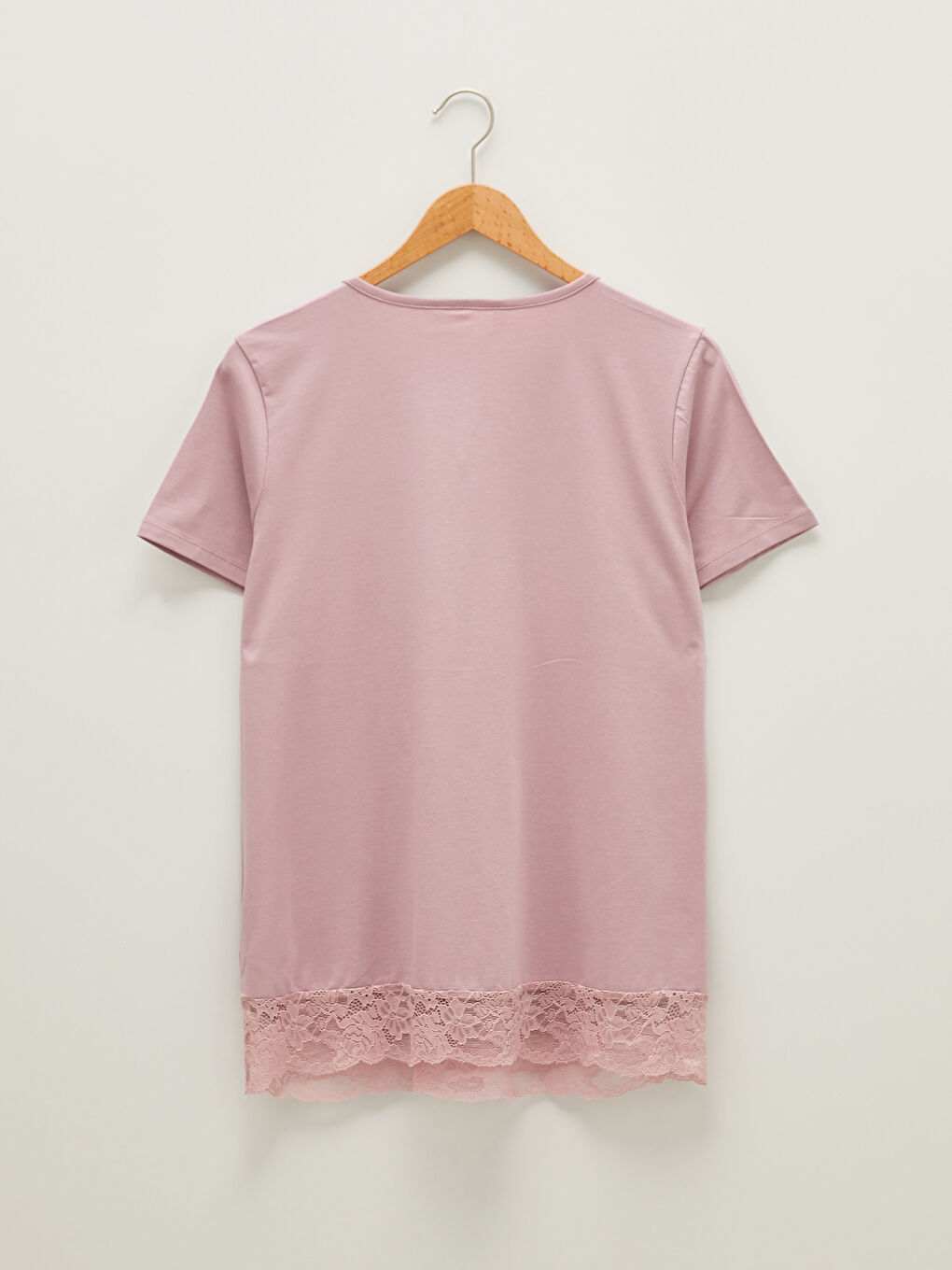 Set Pijama Gravide cu Mânecă Scurtă și Dantelă cu Decolteu în V-18