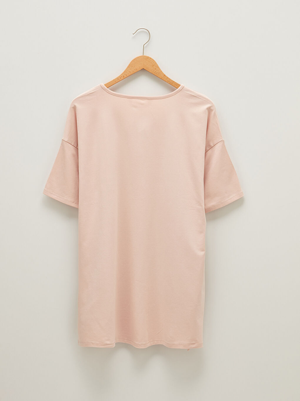 LCW DREAM Pembe Bisiklet Yaka Düz Kısa Kollu Hamile Pijama Üst - 14