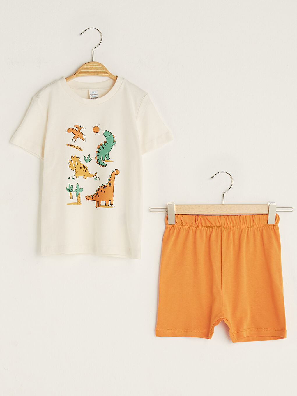 Ensemble T-Shirt et Short Bébé Garçon en Coton Imprimé à Manches Courtes et Col Rond Lot de 2