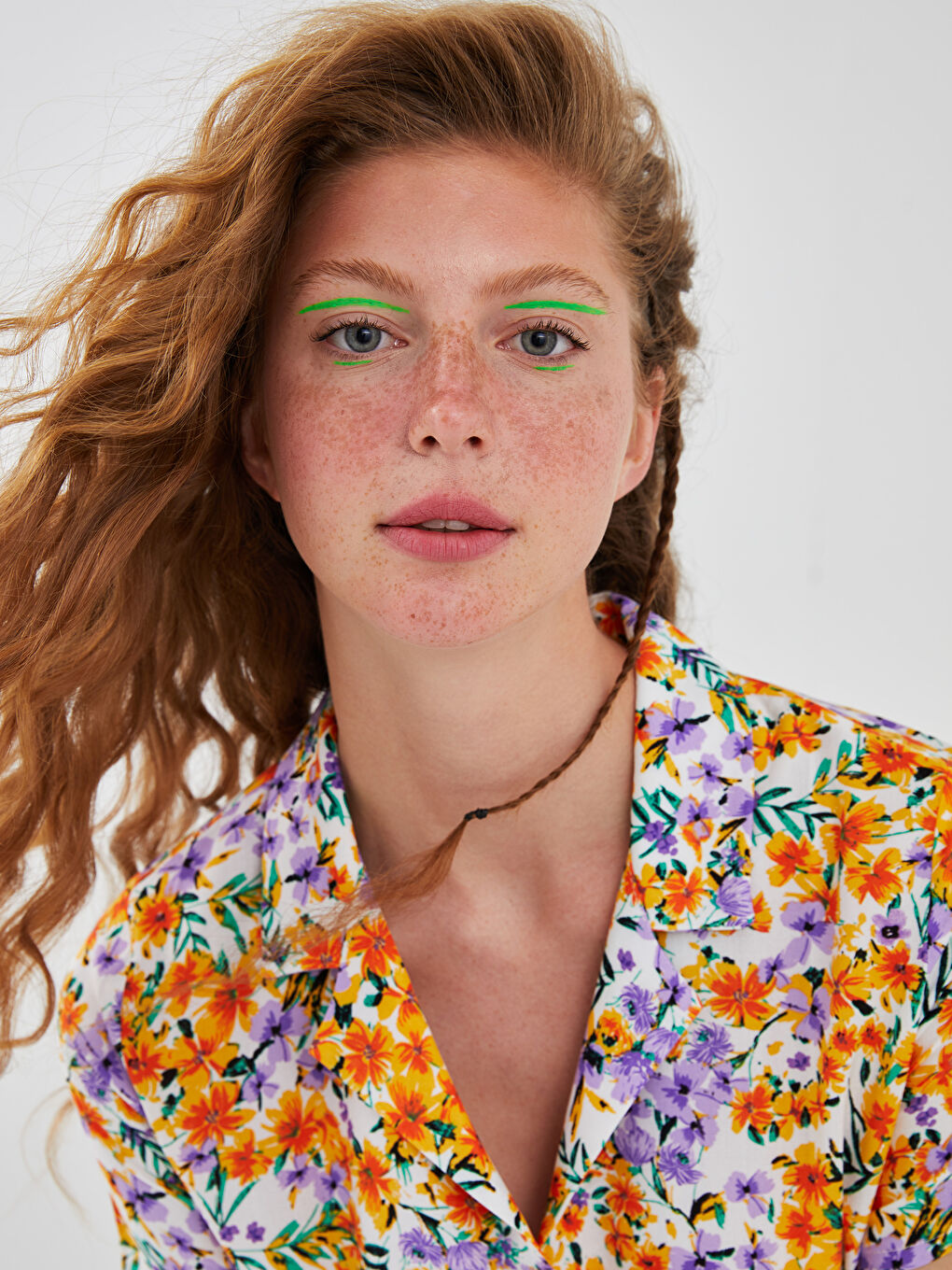 فستان نسائي بياقة قميص زهري كم قصير فسكوز-3