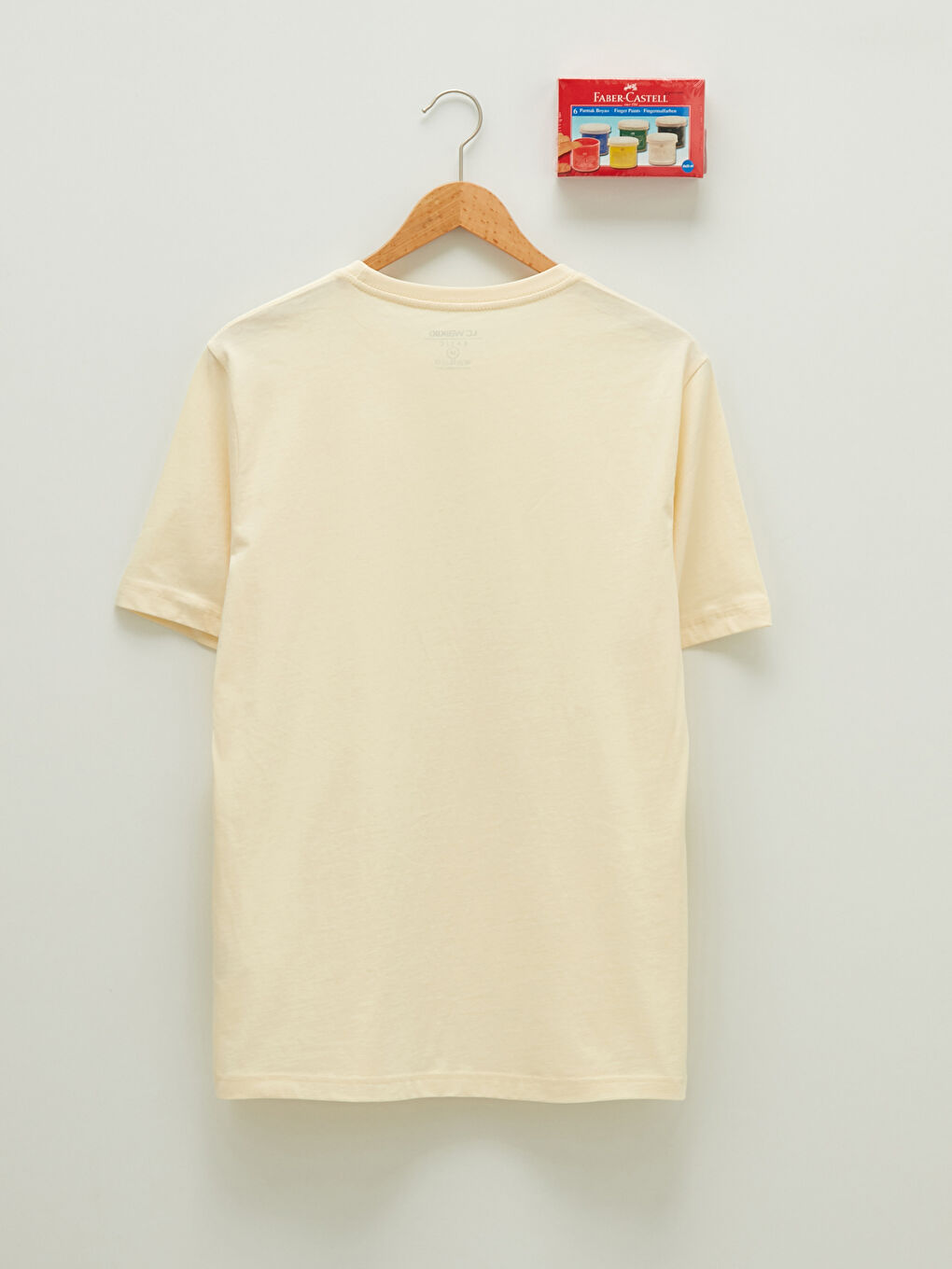 Sarı Bisiklet Yaka Kısa Kollu Basic Penye Erkek Tişört + Boya Hediyeli-9