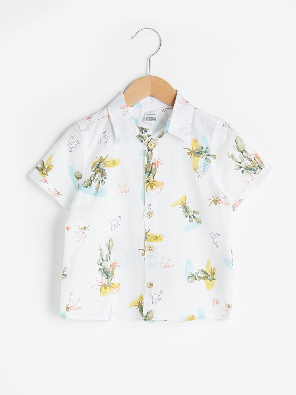 Short Sleeve Patterned Poplin Baby Boy Shirt