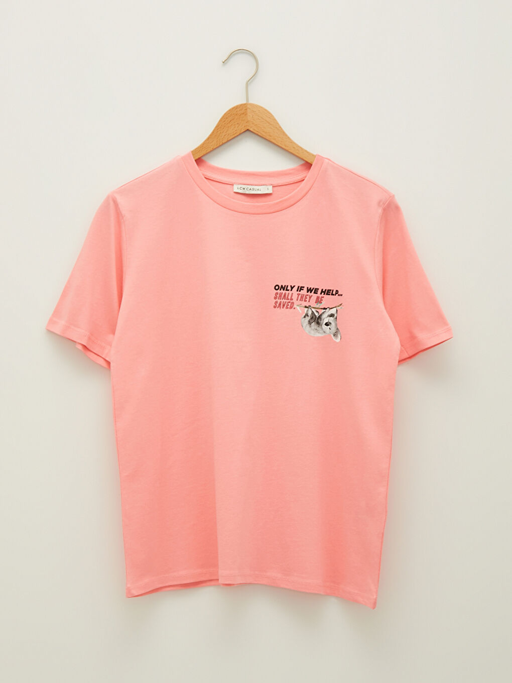 Pembe Bisiklet Yaka Baskılı Kısa Kollu Kadın Tişört-7