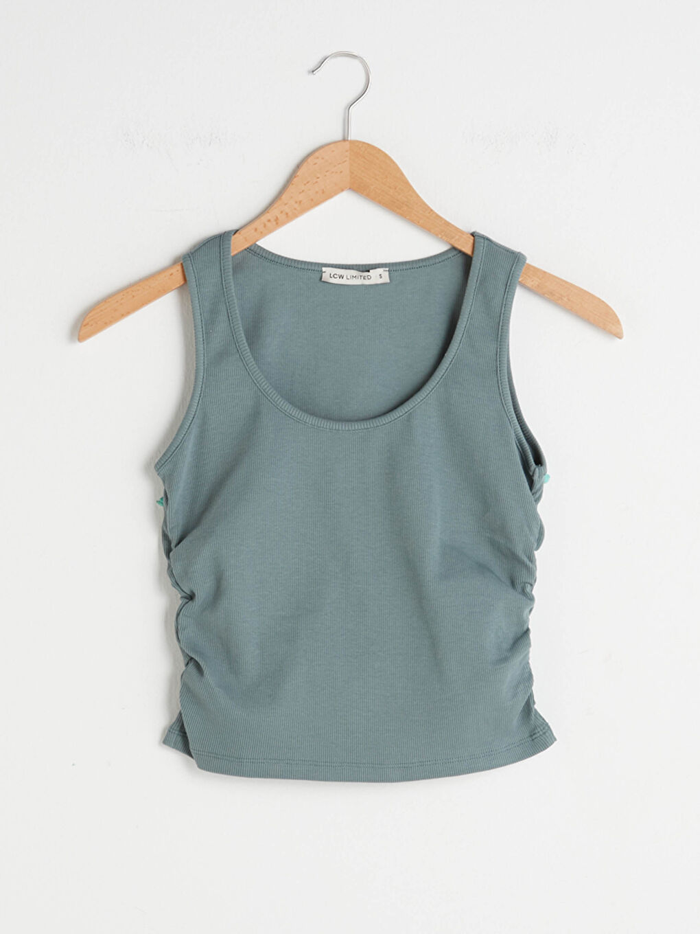 LCW Limited U Neck Strapped Straight Gathered Detailed Cotton Women's Blouse -S1IR06Z8-TWQ