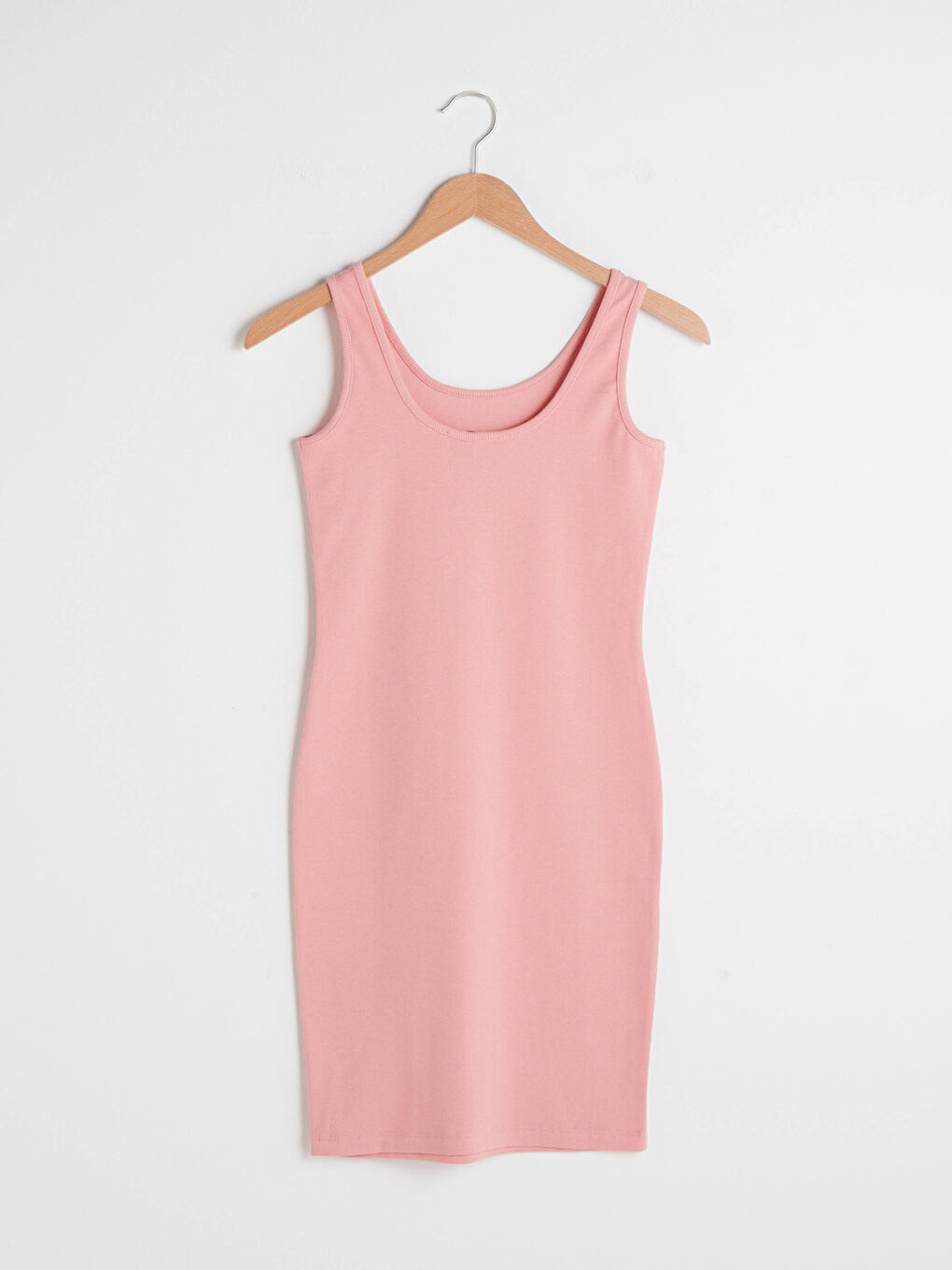 Rochie de Damă din Bumbac cu Bretele, Detalii Imprimate și Guler în Formă de U-6