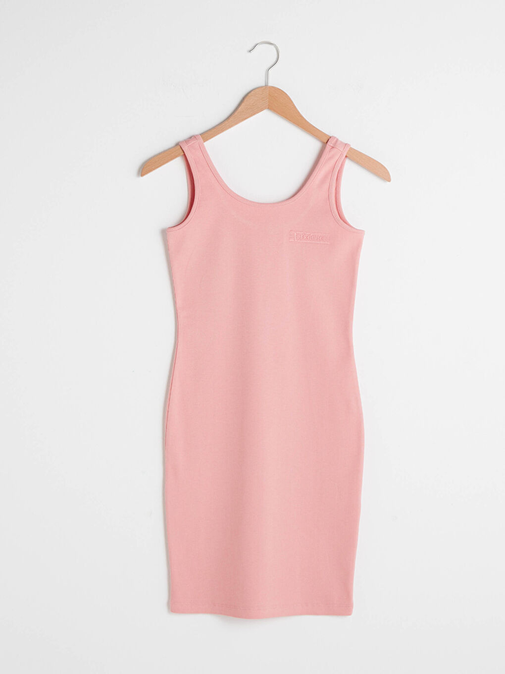 Rochie de Damă din Bumbac cu Bretele, Detalii Imprimate și Guler în Formă de U-7