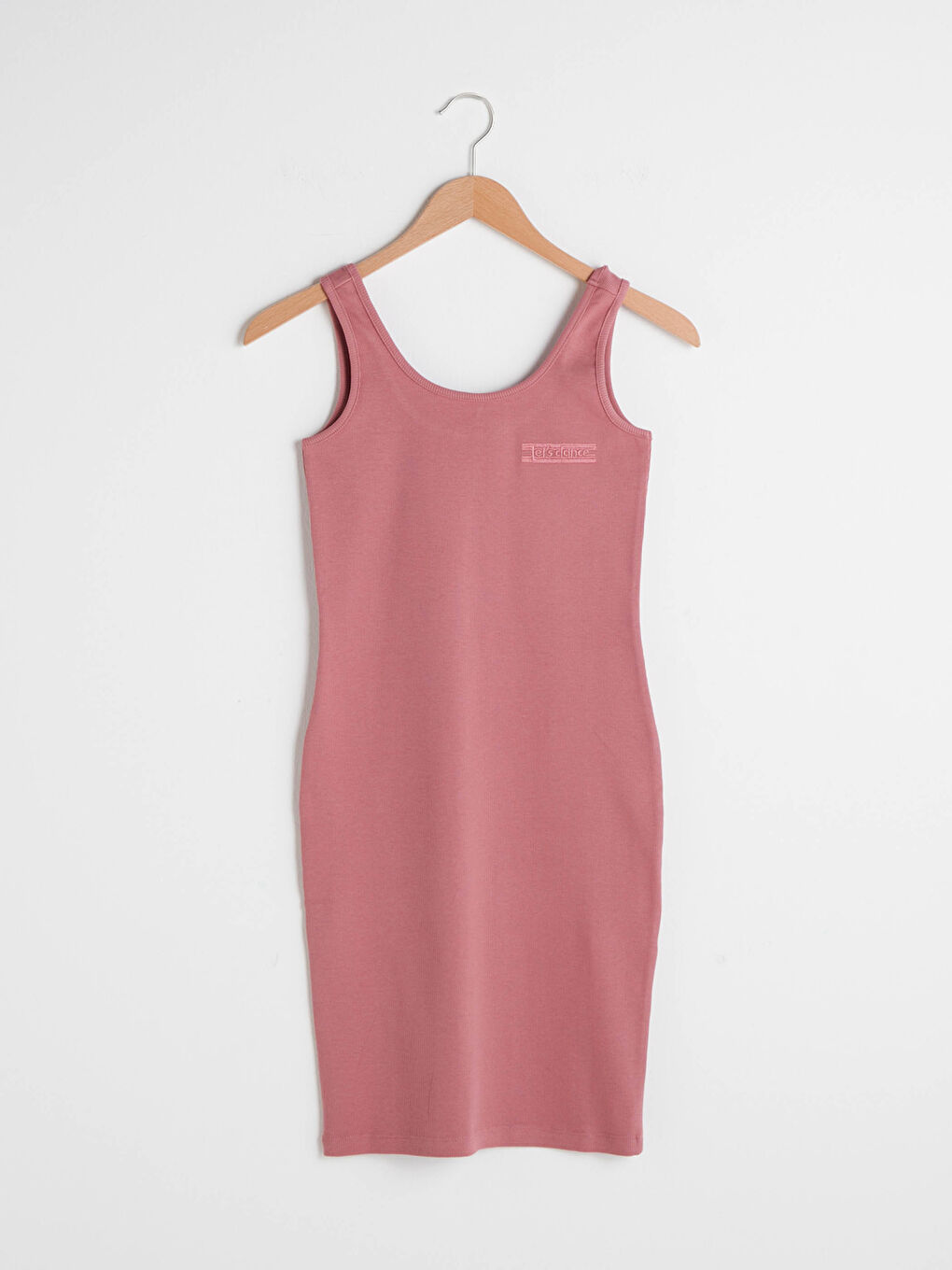U Neck Print Detailed Strappy Cotton Woman Dress-6