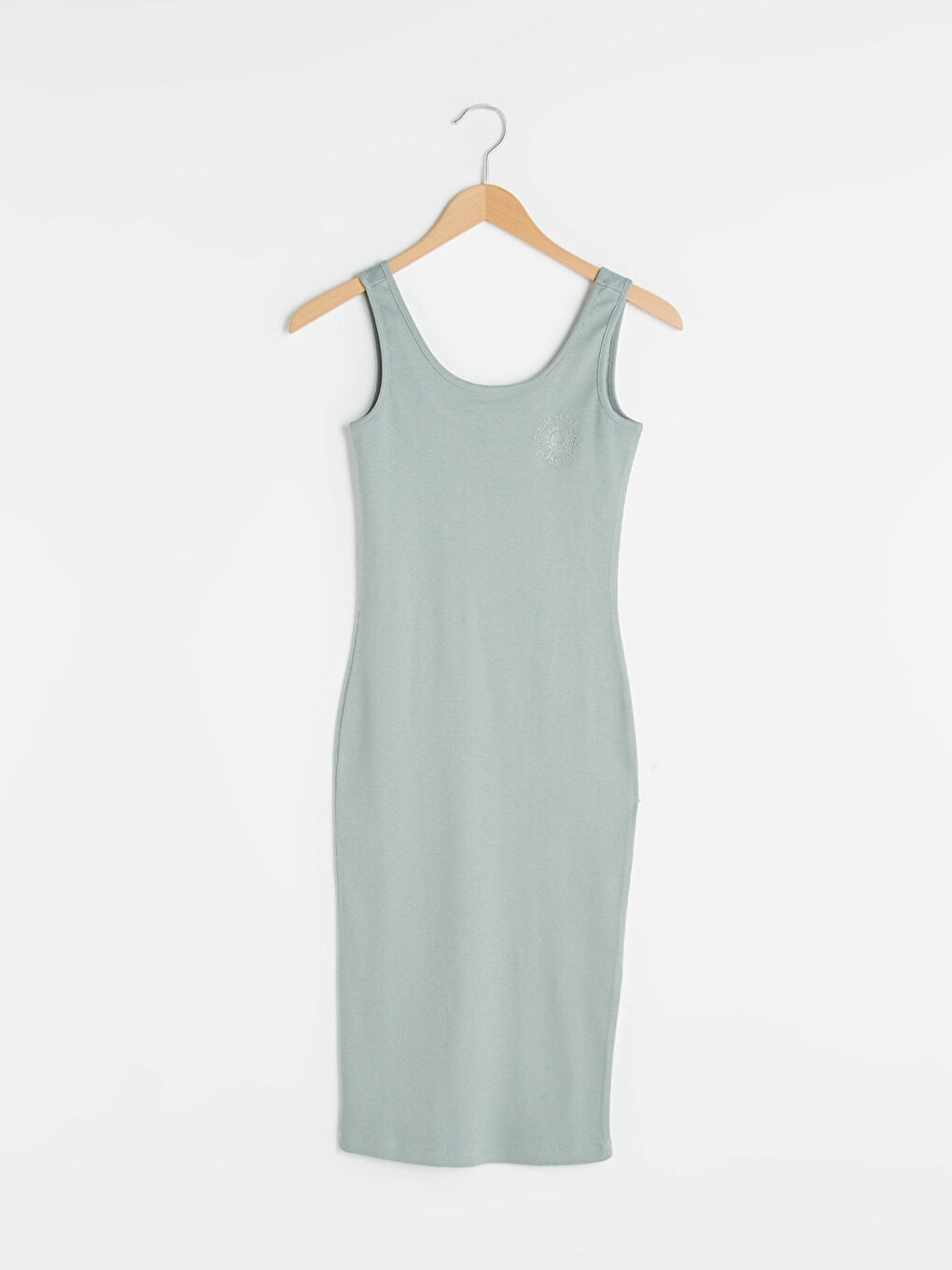 Rochie de Damă din Bumbac Imprimat cu Guler în Formă de U-8