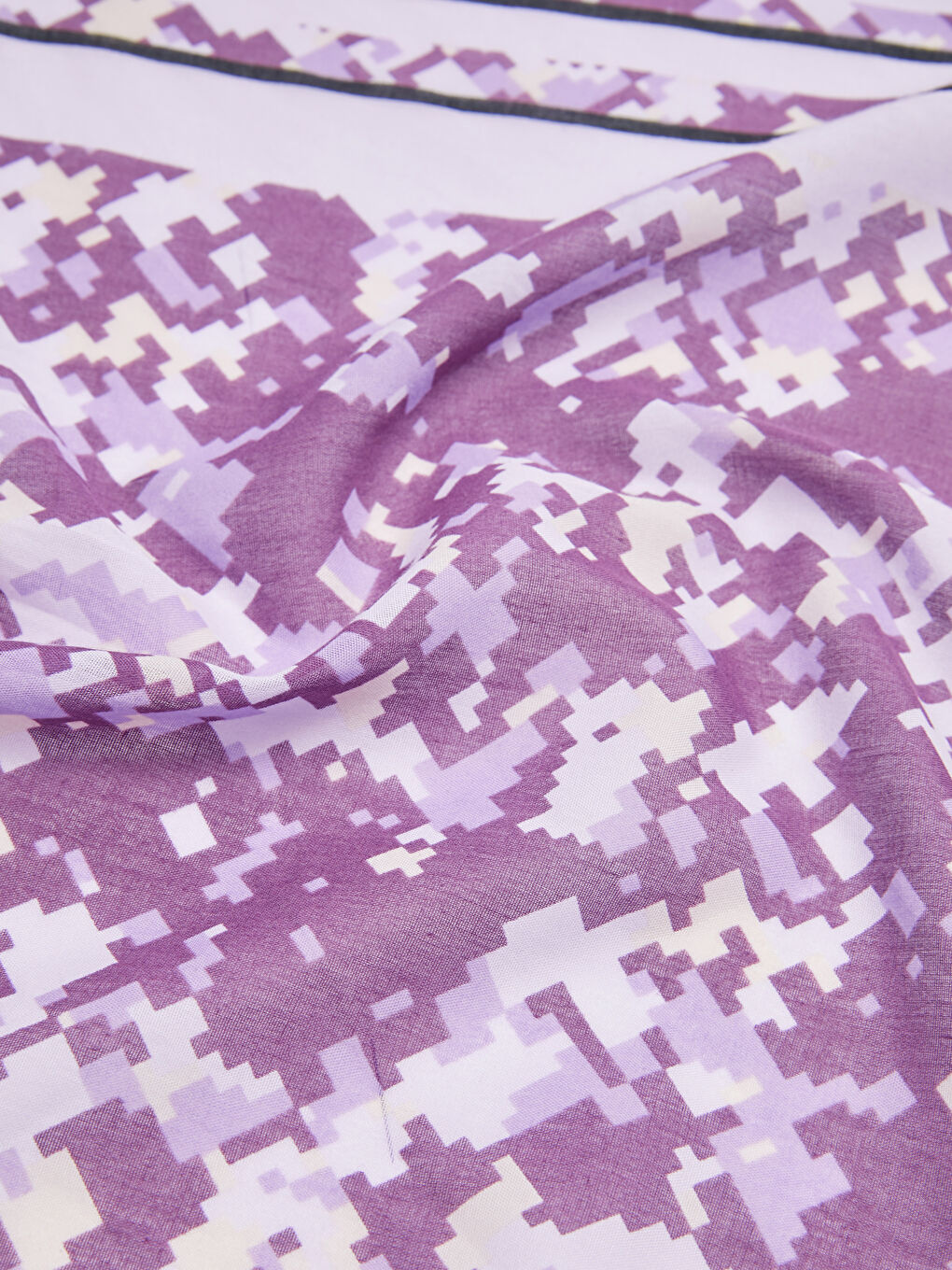 Lila Geometrik Desenli Kadın Bandana-4