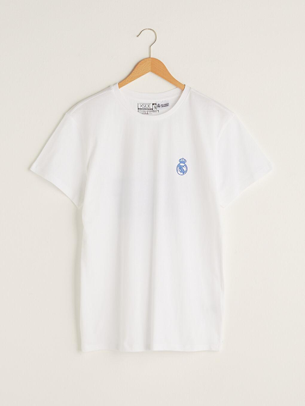 T-shirt de Supporter pour Hommes en Coton Peigné Imprimé Real Madrid à Manches Courtes et Col Rond-5
