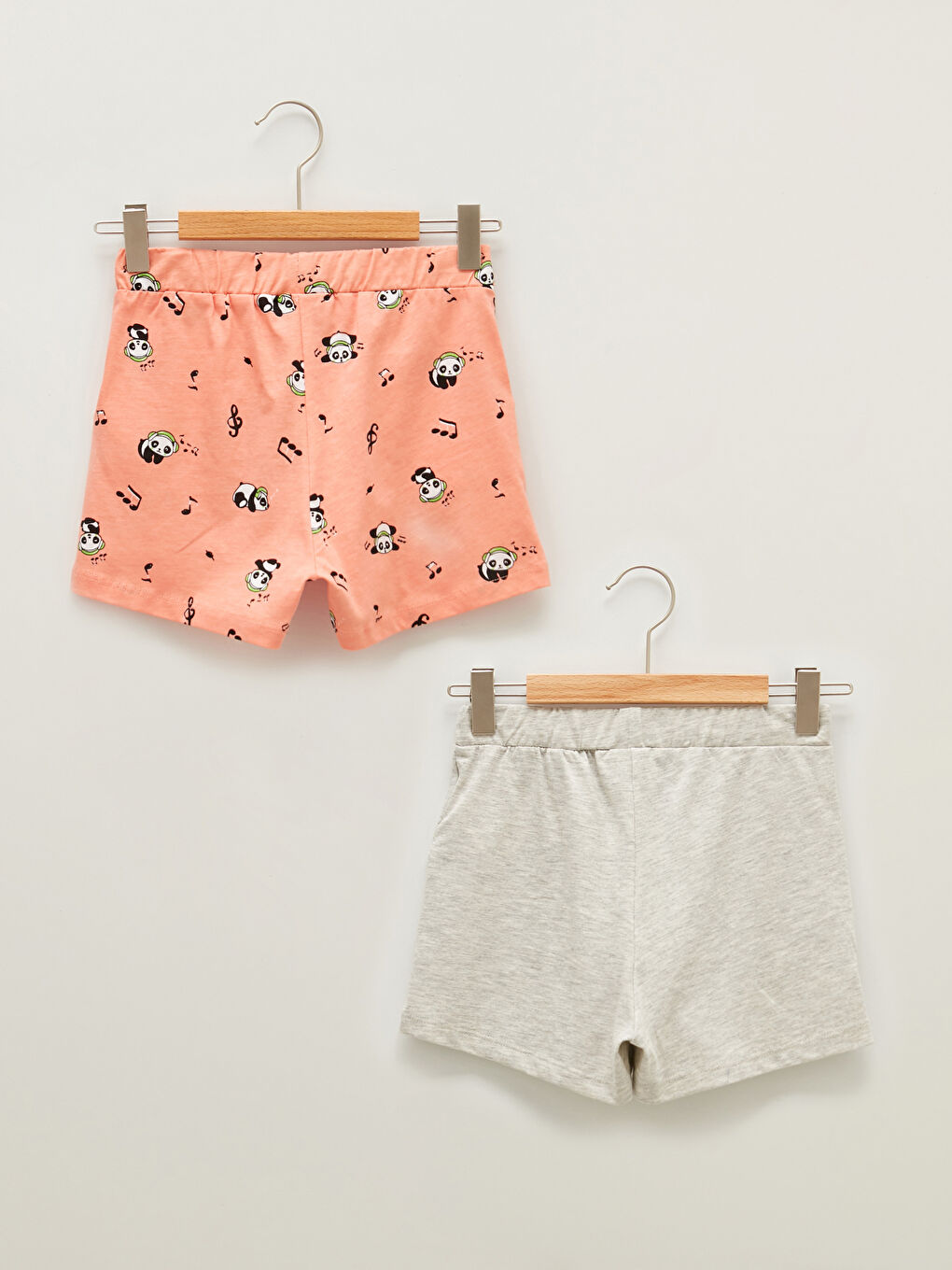 Mercan Beli Lastikli Baskılı Kız Çocuk Şort 2'li-1