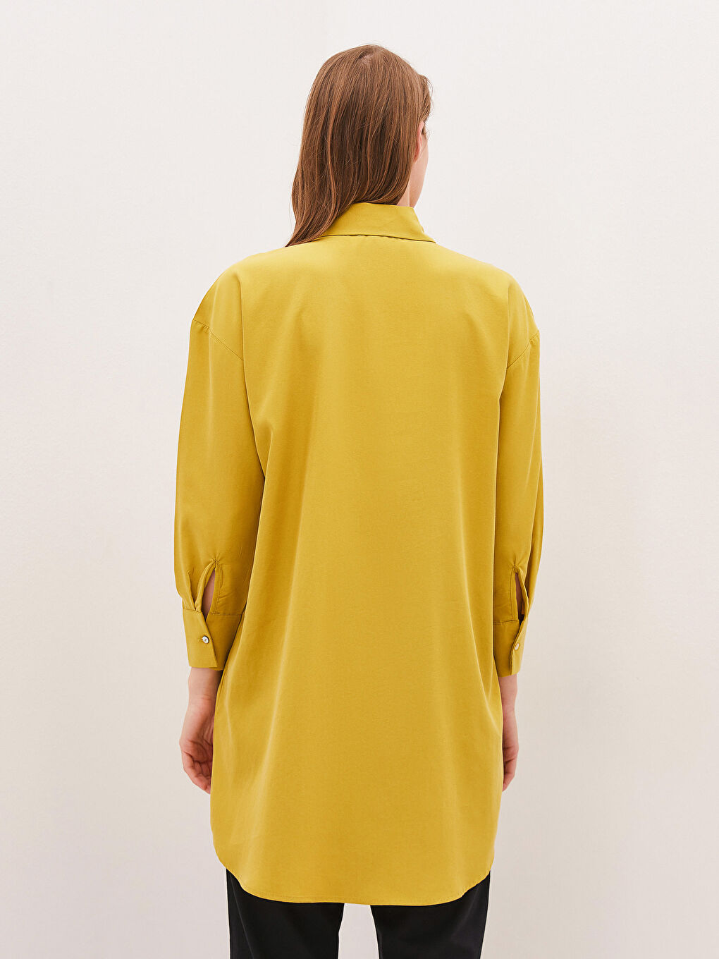 Plain Long Sleeve Women's Shirt Tunic-3