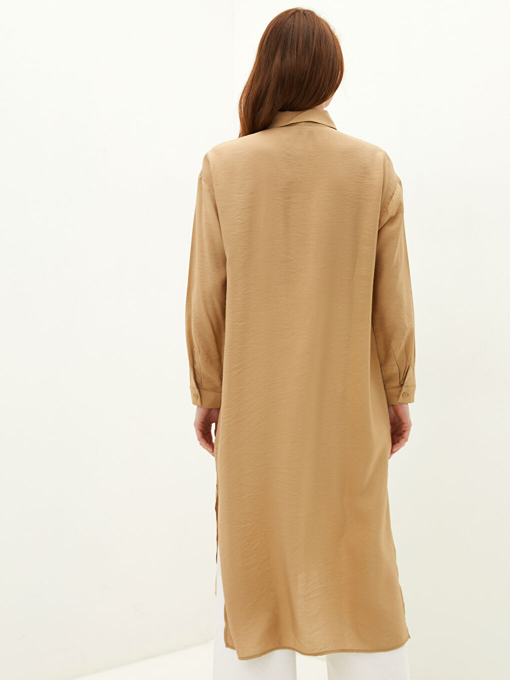 قميص تونيك للسيدات بأكمام طويلة وتفاصيل جيب-2