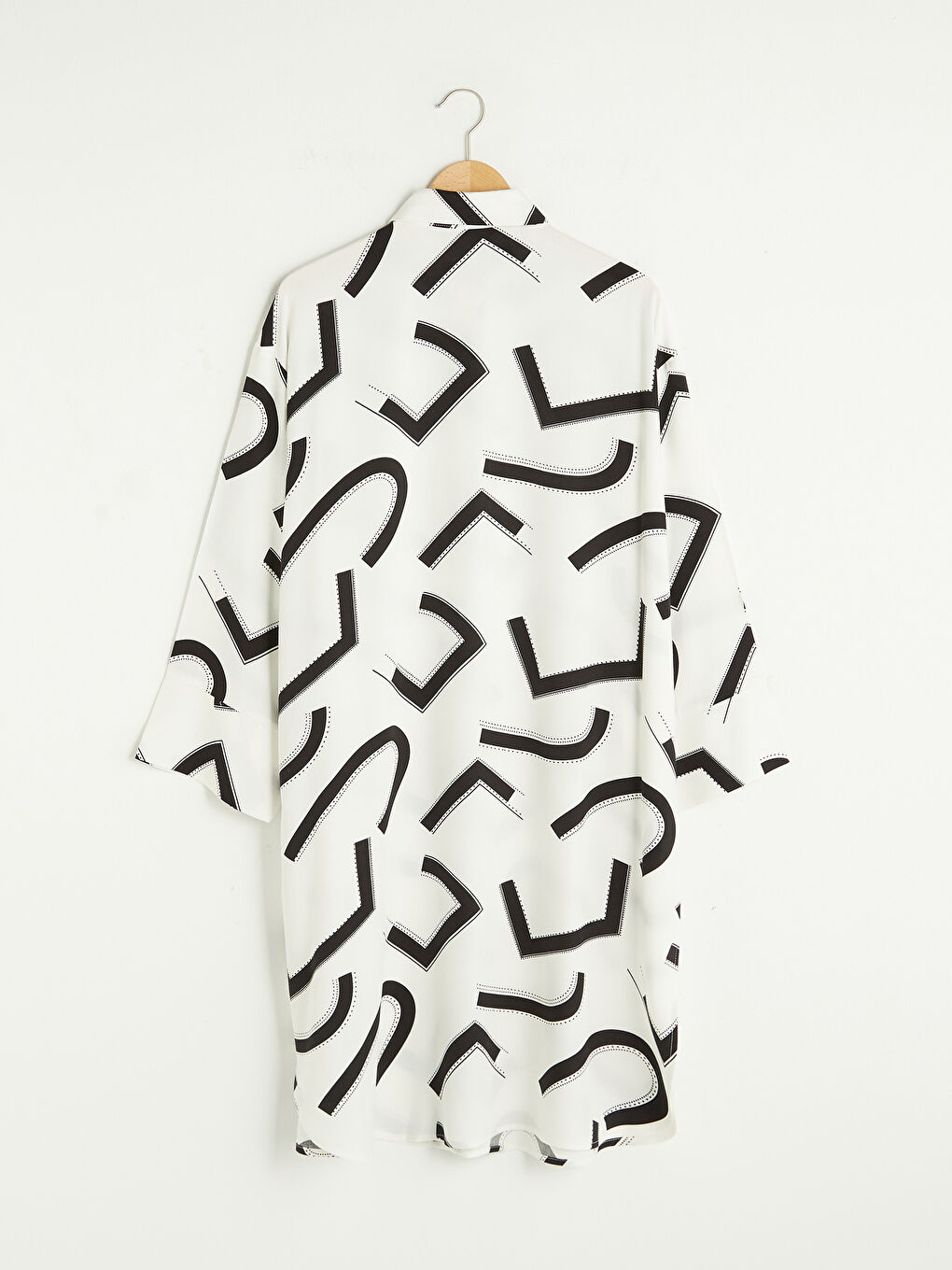 Patterned Long Sleeve Oversize Belmando Women's Shirt Tunic-6