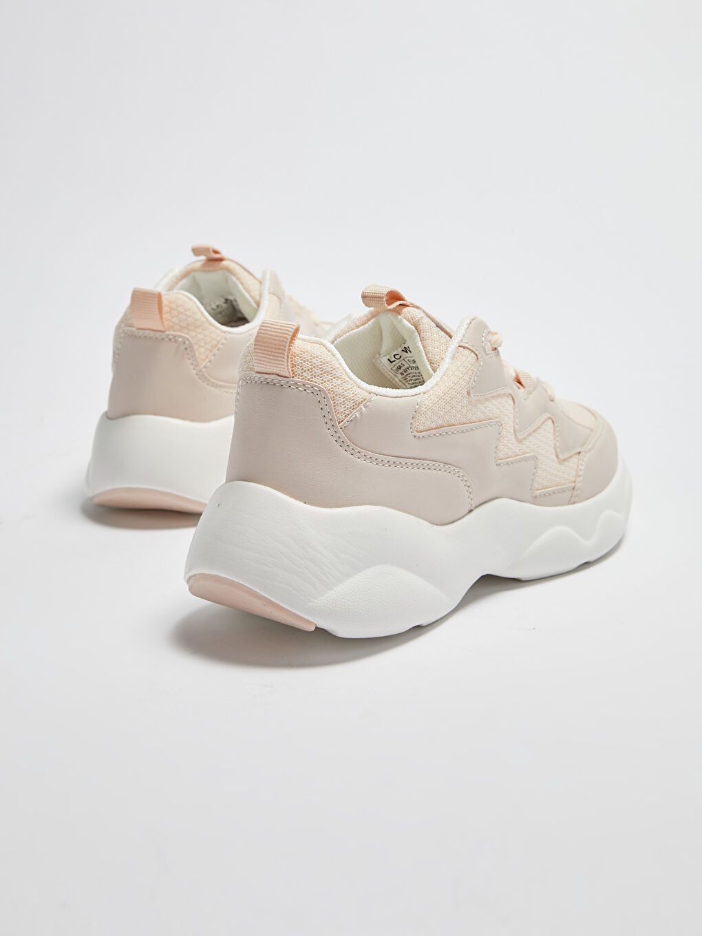 Pembe Bağcıklı Kalın Taban Kadın Spor Ayakkabı-4