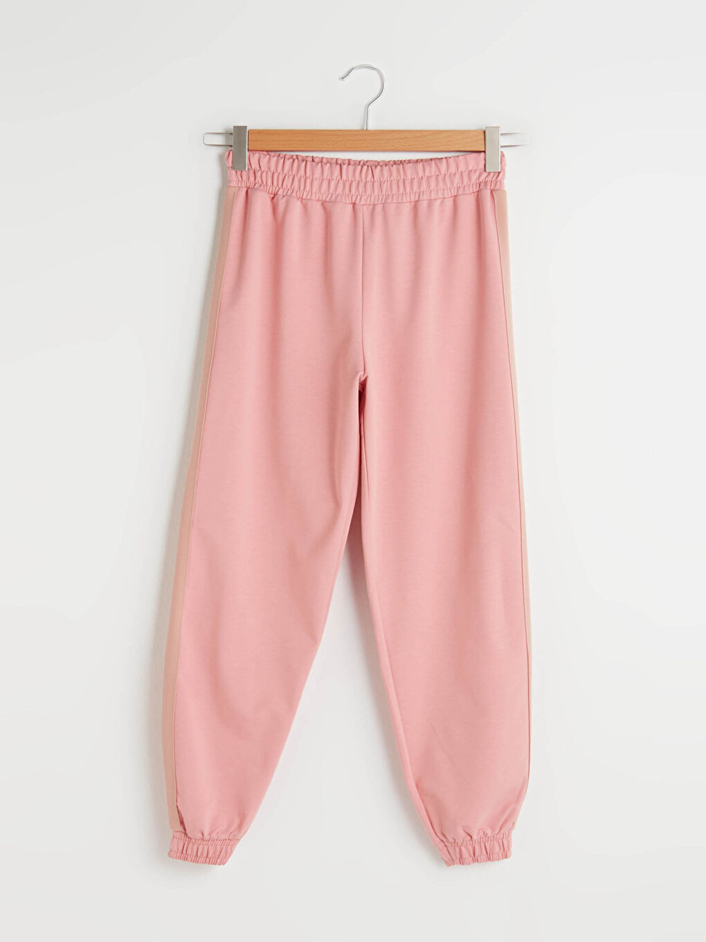 Pembe Beli Lastikli Şerit Detaylı Eşofman Altı-4