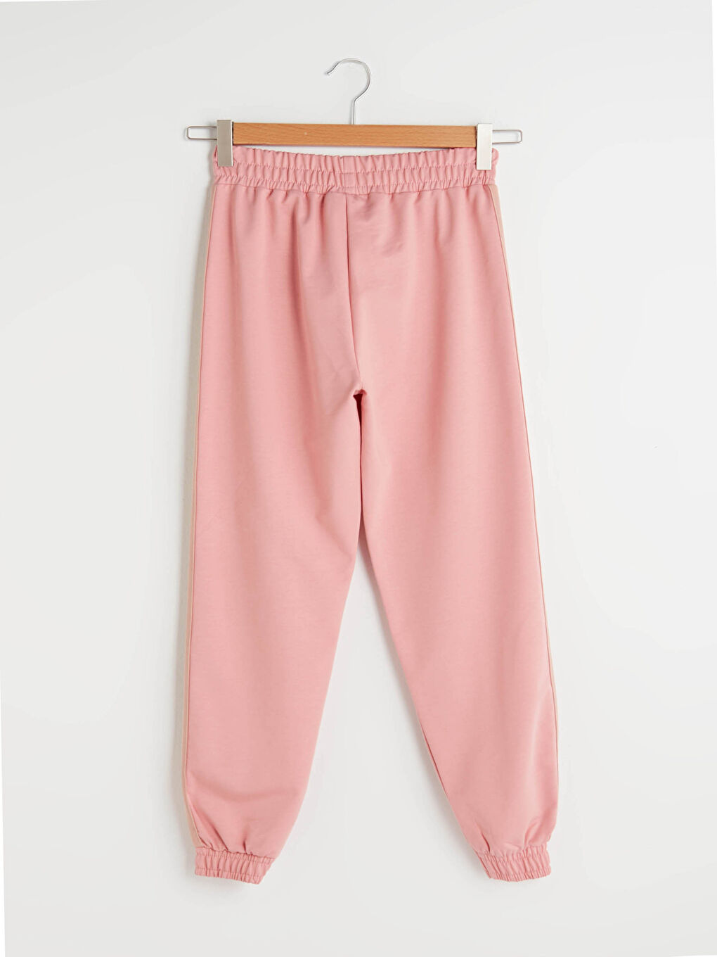 Pembe Beli Lastikli Şerit Detaylı Eşofman Altı-5