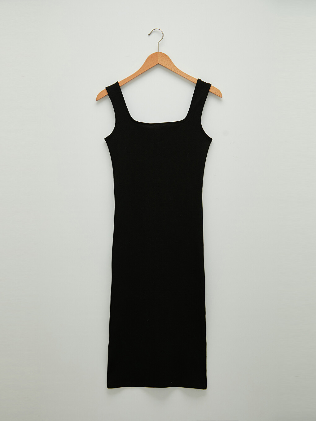 Square Collar Straight Strap Cotton Women's Dress-7
