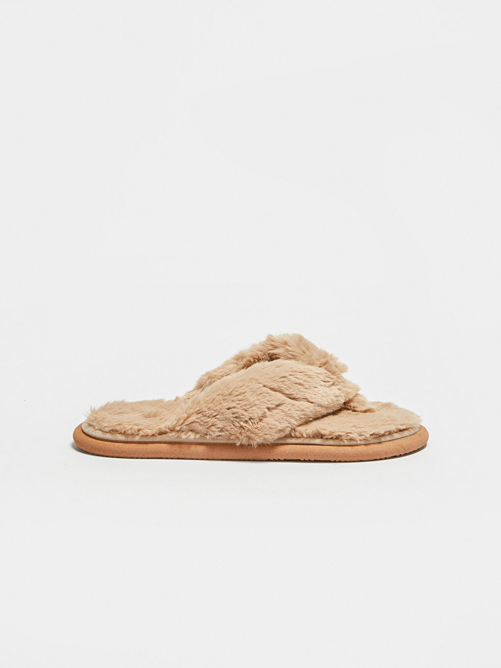 Bej Pelüş Parmak Arası Kadın Ev Terliği-3