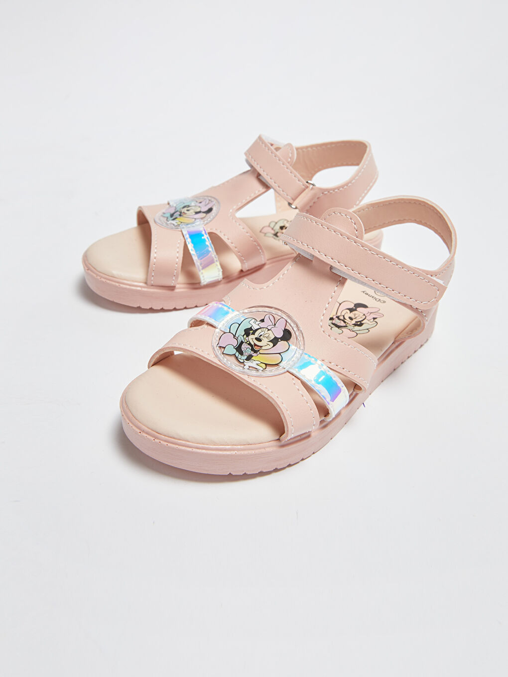 Pembe Minnie Mouse Lisanslı Cırt Cırtlı Kız Çocuk Sandalet-2