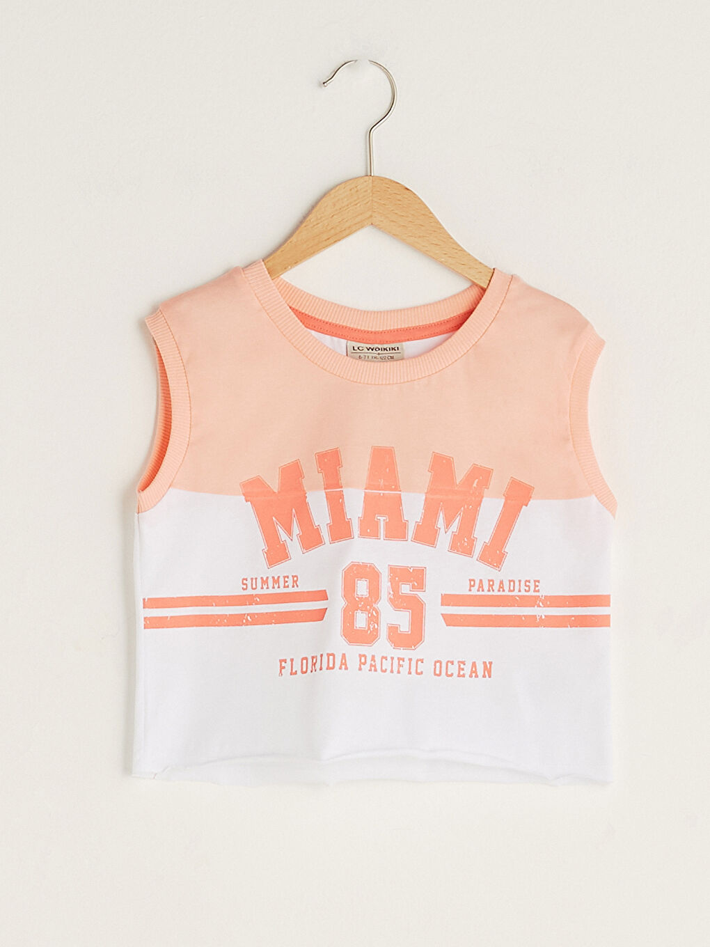 Beyaz Bisiklet Yaka Slogan Yazı Baskılı Kız Çocuk Atlet