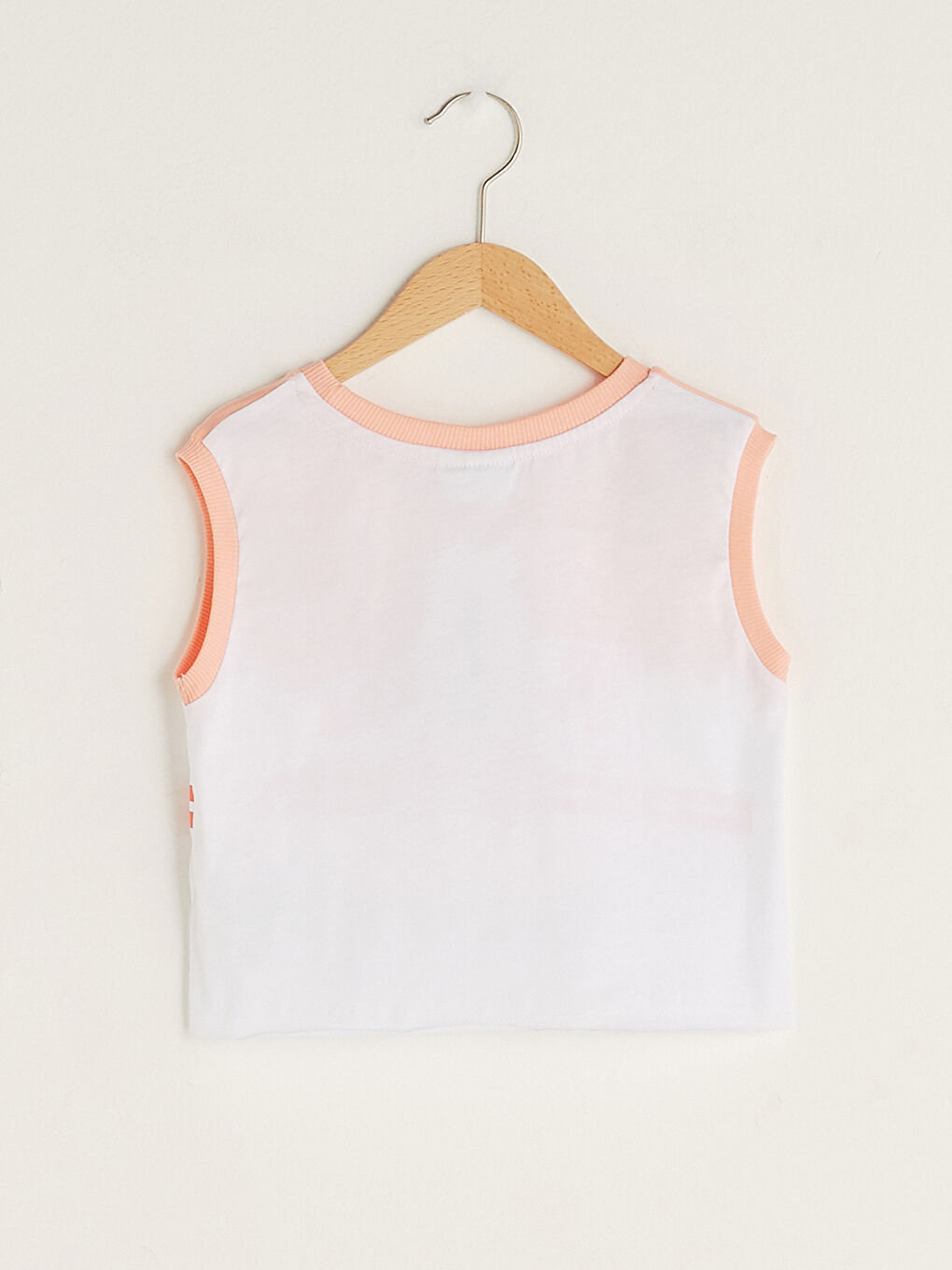 Beyaz Bisiklet Yaka Slogan Yazı Baskılı Kız Çocuk Atlet-1