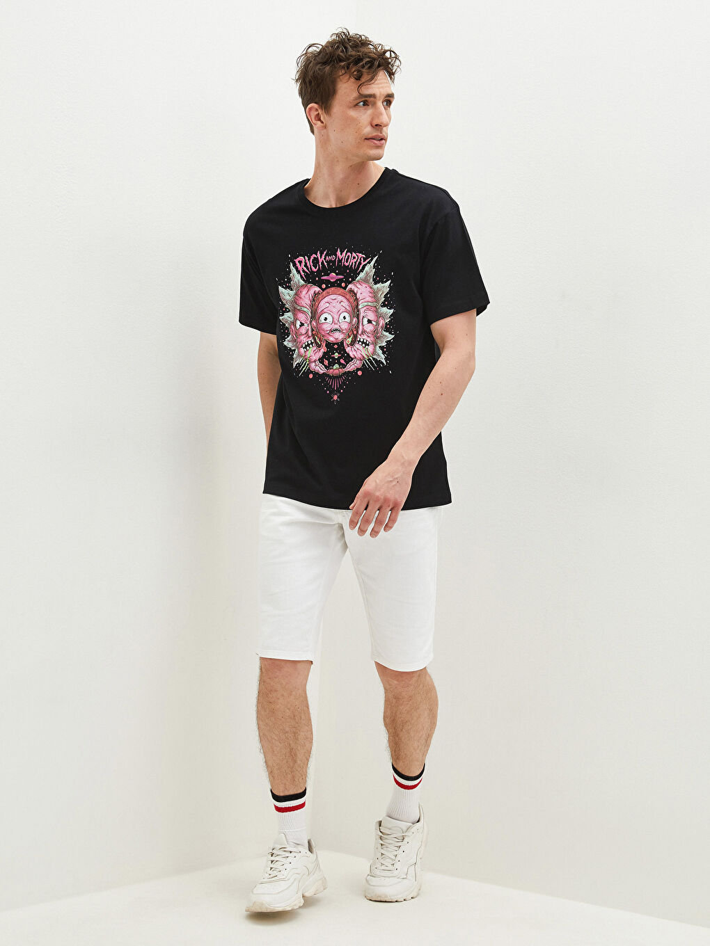 Crew Neck Rick and Morty Printed Jersey Men's T-Shirt-2