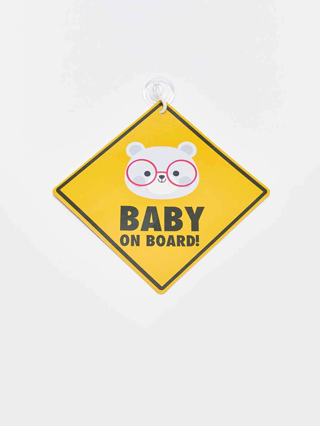 There is a Baby with Suction Cup Warning Sign