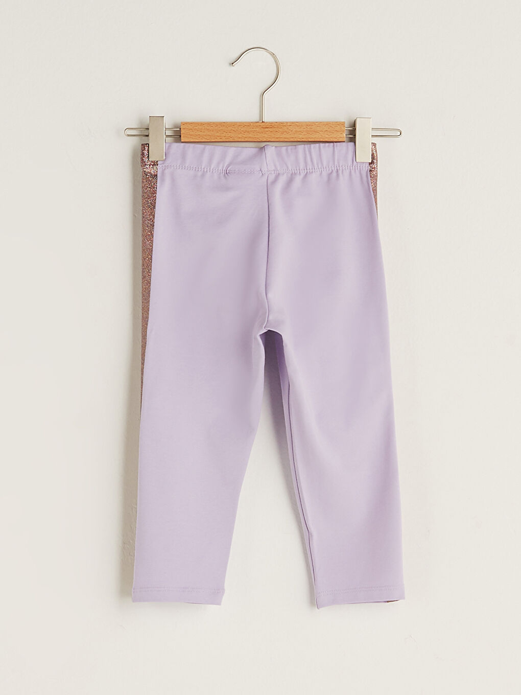 Girl's 3/4 Length Leggings with Elastic Waist and Ribbed on the Sides -S1J028Z4-FKW