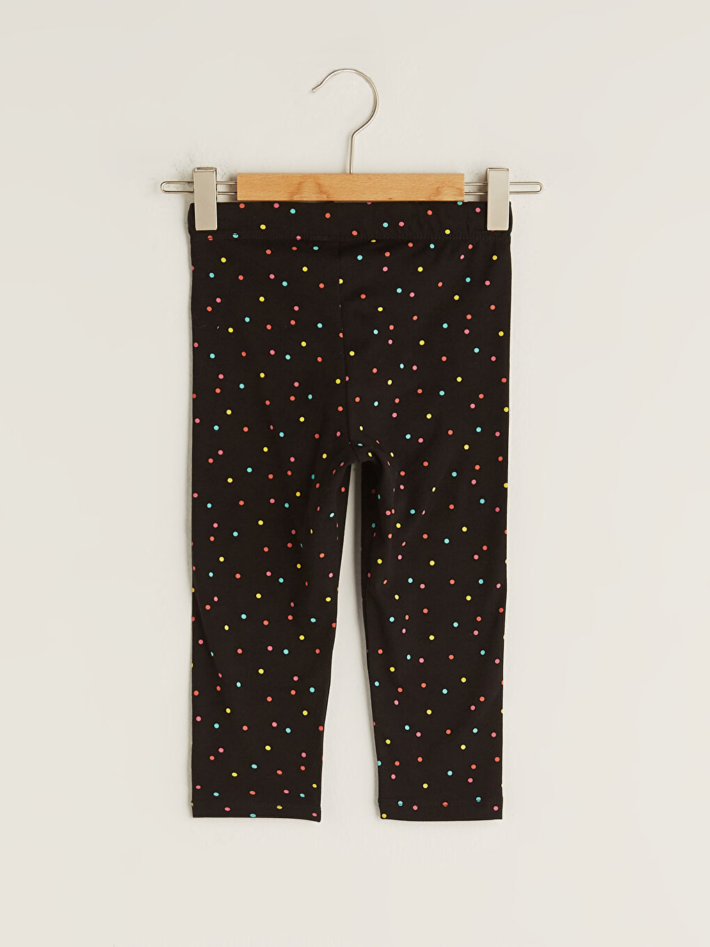 Leggings Fille Coton à Pois Taille Élastique Longueur 3/4-1