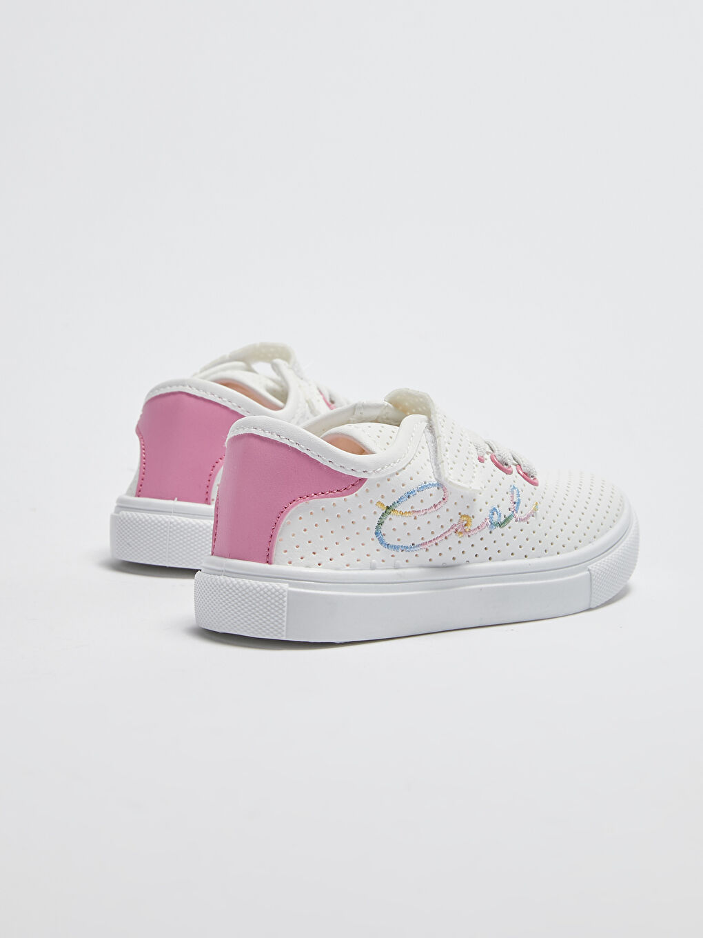 أحذية رياضية بنات رضع بتفاصيل شبكة مطرزة وأربطة جزم-3